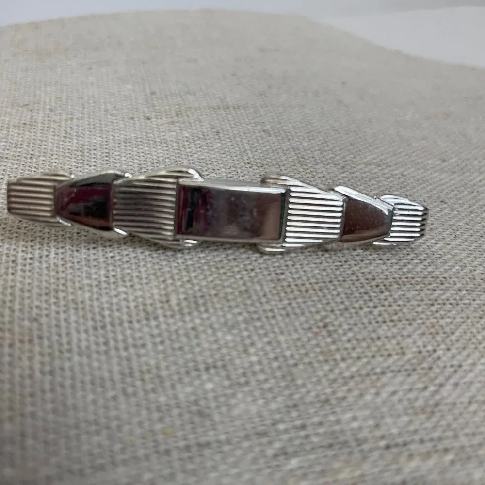 Vintage Silver Tone Textured Money Clip